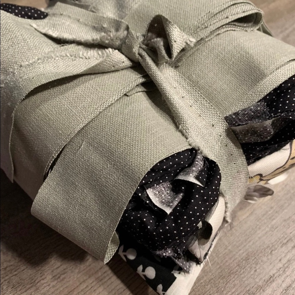 Black fabric scraps- Just under 2 pounds!